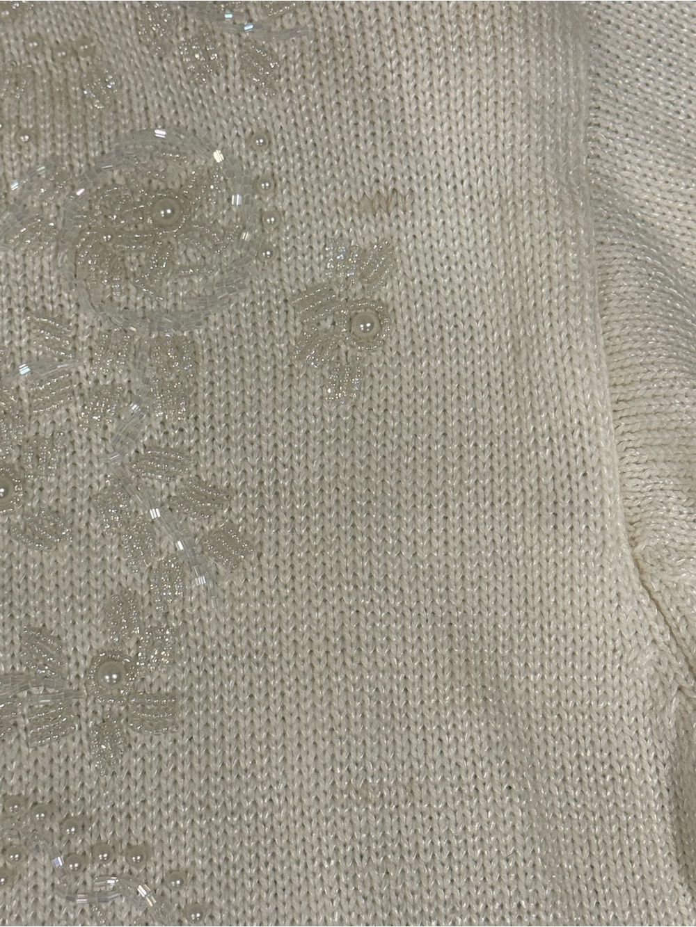 Vintage Dana Scott Cream Beaded Cardigan Sweater Size Small - Picture 5 of 11